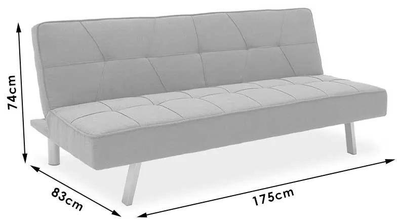 Καναπές-κρεβάτι Travis pakoworld 3θέσιος με ύφασμα μπεζ 175x83x74εκ - Ύφασμα - 035-000025