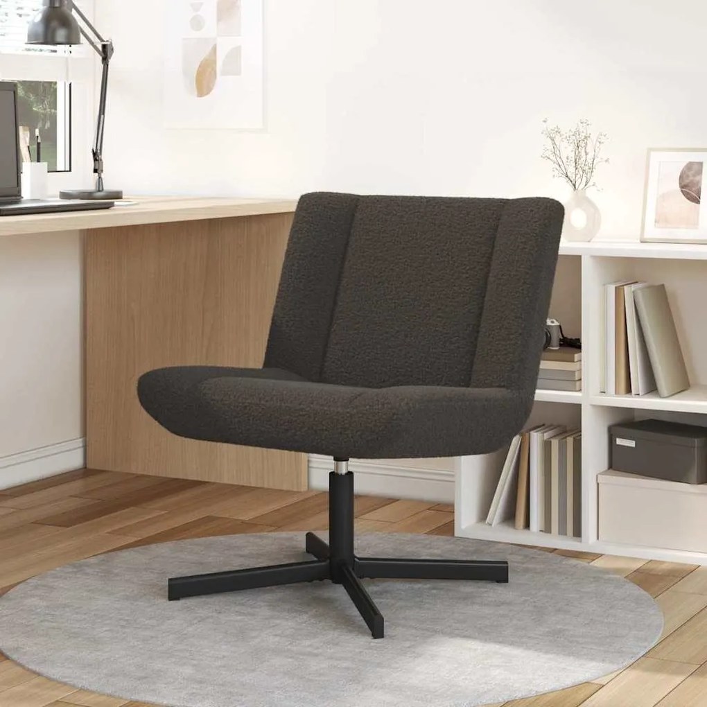 vidaXL Περιστρεφόμενη καρέκλα Σκούρο γκρι 63 x 75 x 76 εκ ύφασμα
