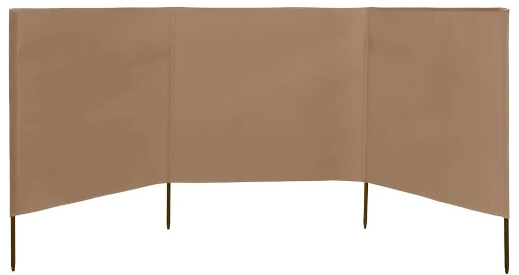 vidaXL Προστατευτικό Αέρα με 3 Πάνελ Taupe 400 x 80 εκ. Υφασμάτινο