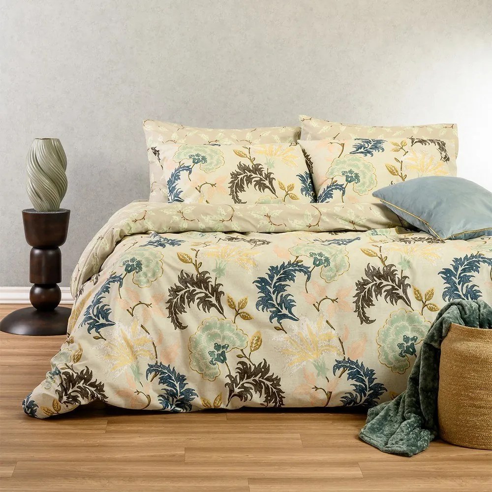 Σεντόνια Alessandro (Σετ 4τμχ) Blue Melinen Υπέρδιπλo 235x270cm 100% Βαμβάκι