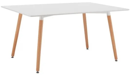 ΤΡΑΠΕΖΙ HM8697.01 MINIMAL, ΛΕΥΚΟ MDF, ΞΥΛΙΝΑ ΠΟΔΙΑ ΟΞΙΑ,160Χ90X74,5Υ εκ