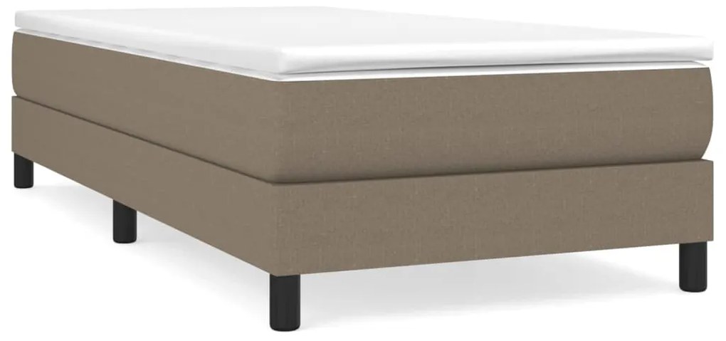 Κρεβάτι Boxspring με Στρώμα Taupe 80x200 εκ. Υφασμάτινο - Μπεζ-Γκρι