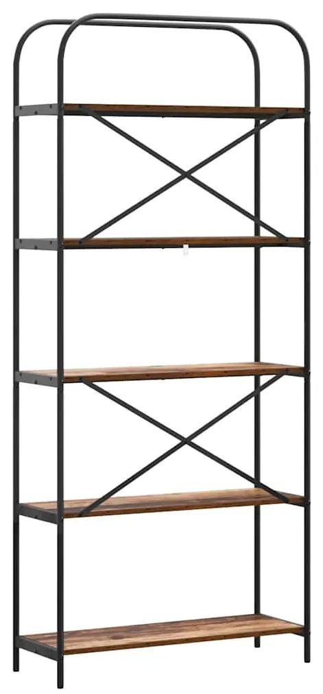 vidaXL Ράφι Βιβλίων Παλιό ξύλο 80 x 30 x 183 εκ Επεξεργασμένο ξύλο