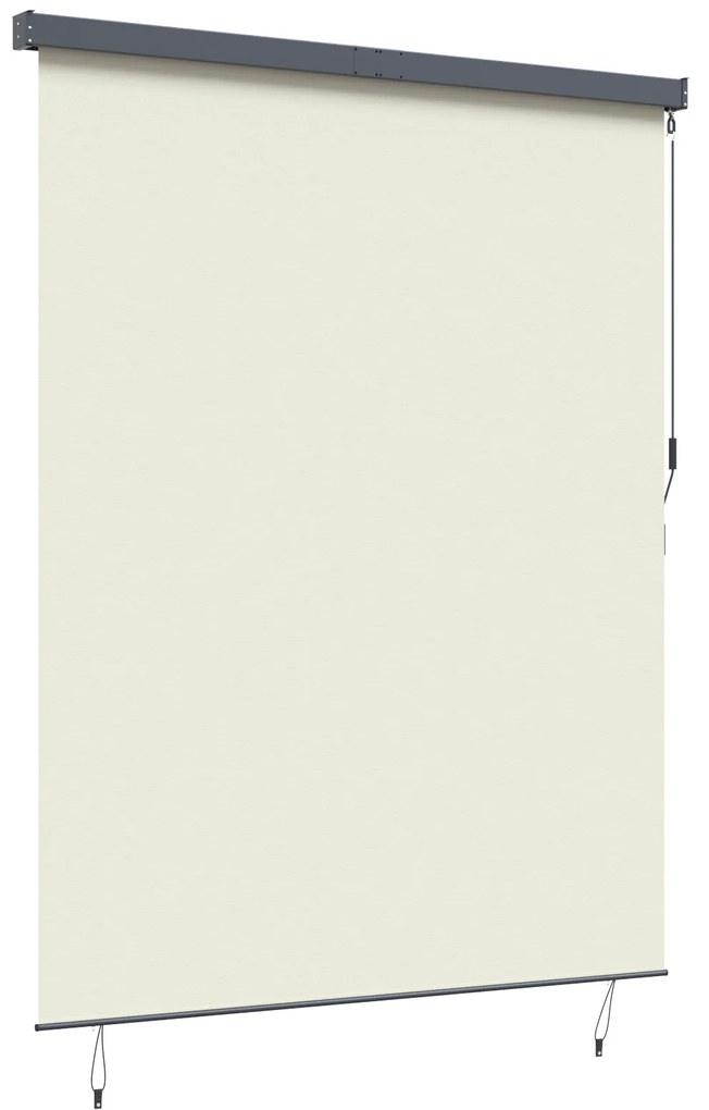 vidaXL Εξωτερικό ρολό Striped Χειροκίνητος Κρεμ 220 x 250 cm ύφασμα