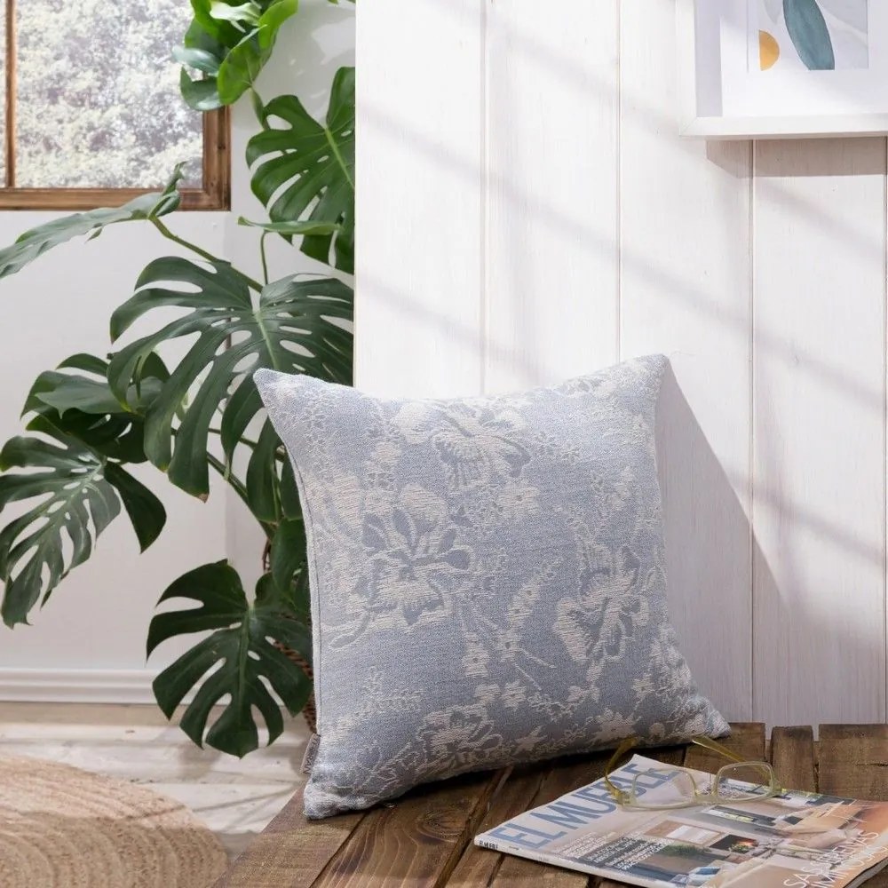 Μαξιλάρι Διακοσμητικό (Με Γέμιση) Varese 05 Blue Teoran 43X43 Βαμβάκι-Πολυέστερ