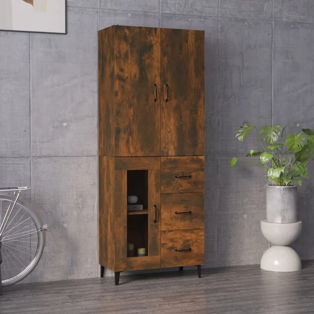 vidaXL Ντουλάπι Καπνιστή Δρυς 69,5x34x180 εκ. από Επεξεργασμένο Ξύλο