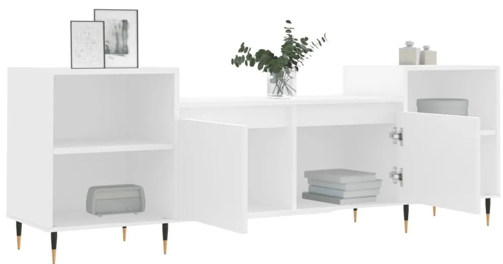 vidaXL Έπιπλο Τηλεόρασης Λευκό 160 x 35 x 55 εκ. Επεξεργασμένο Ξύλο