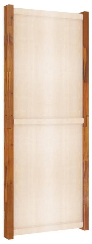 Διαχωριστικό Δωματίου με 3 Πάνελ Λευκό Κρεμ 210 x 180 εκ. - Κρεμ