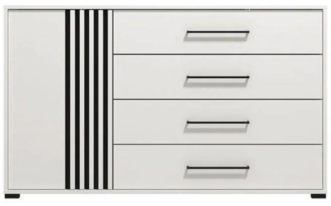 Κομότα Ascalon 135 2K4F Λευκό - Μαύρο - Λευκό Ματ 138x40x82 εκ. 138x40x82 εκ.