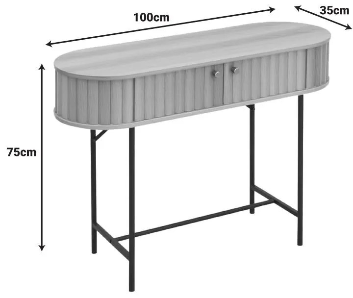 Κονσόλα Zeplen MDF-μέταλλο σε oak απόχρωση 100x35x75εκ 100x35x75 εκ.