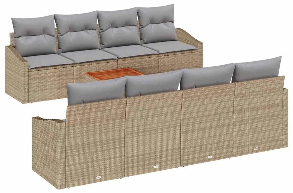 vidaXL Σετ Καναπέ Κήπου 7 pcs Beige, ανοιχτό γκρι