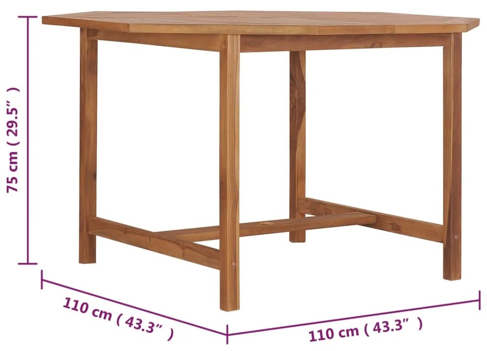 ΤΡΑΠΕΖΑΡΙΑ ΚΗΠΟΥ 110 X 110 X 75 ΕΚ. ΑΠΟ ΜΑΣΙΦ ΞΥΛΟ TEAK 318478