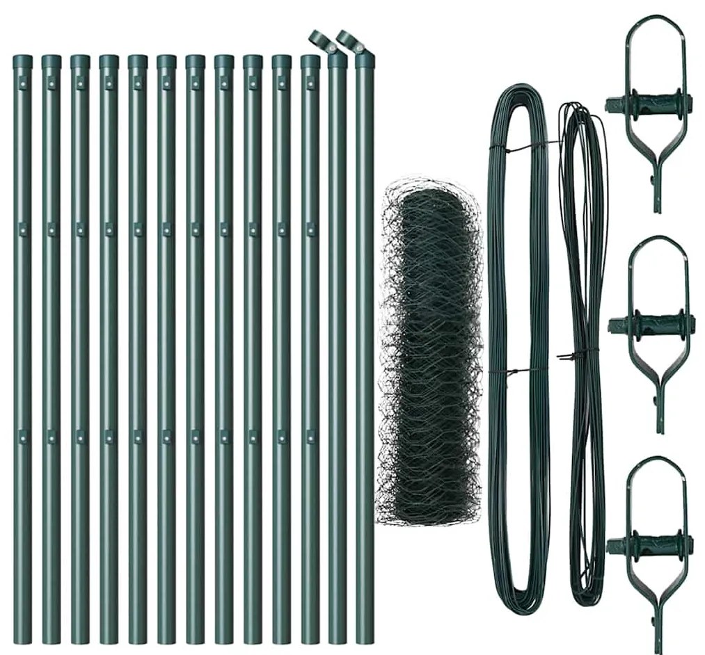 vidaXL Στύλος Περιφράξεων Πράσινο 25 x 0,4 μ. (50 χλστ πλέγμα)