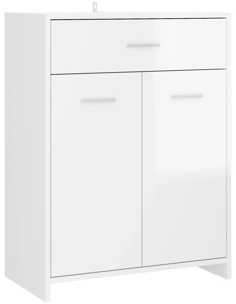 vidaXL Ντουλάπι Μπάνιου Γυαλιστερό Λευκό 60 x 33 x 80 εκ. Επεξ.Ξύλο