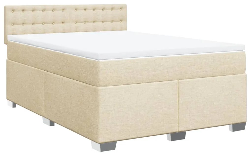 ΚΡΕΒΑΤΙ BOXSPRING ΜΕ ΣΤΡΩΜΑ ΚΡΕΜ 140X200 ΕΚ. ΥΦΑΣΜΑΤΙΝΟ 3288230