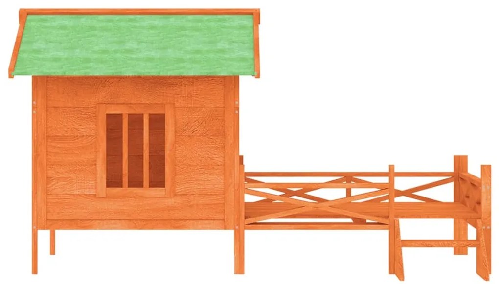 vidaXL Σπίτι Σκύλου Καφέ 159 x 120 x 88,5 εκ. από Μασίφ Ξύλο Πεύκου