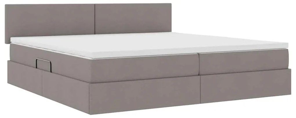 vidaXL Κρεβάτι με αποθηκευτικό χώρο και LED Taupe 200 x 200 cm