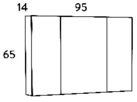 Καθρέφτης OMEGA BERLIN 100 3MOM100BE0W με ντουλάπια 95x14x65cm