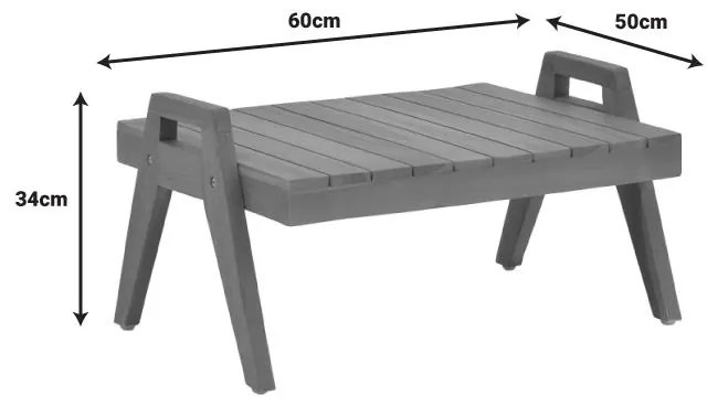 Τραπέζι Kally teak ξύλο σε φυσική απόχρωση 60x50x34εκ