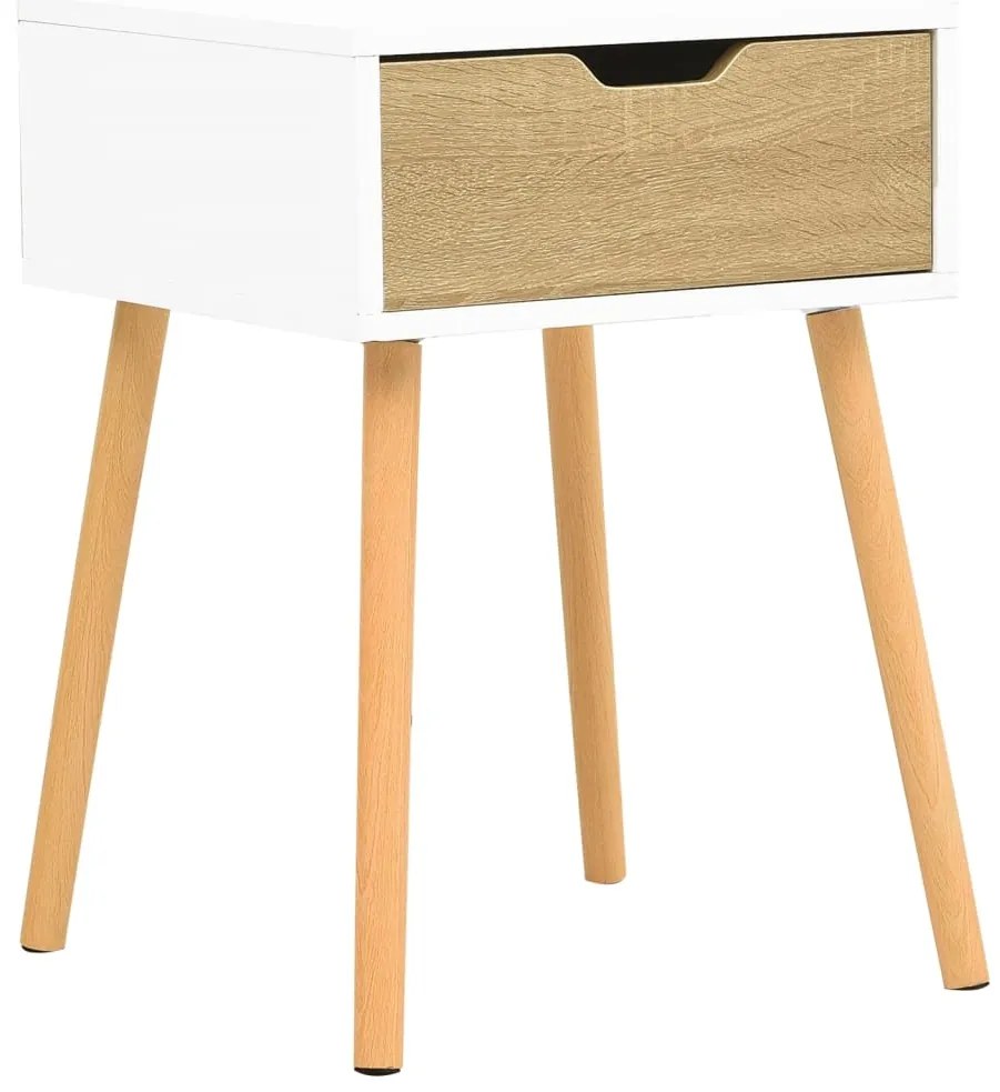 vidaXL Κομοδίνα 2 τεμ. Λευκό/Sonoma Δρυς 40x40x56 εκ. από Επεξ. Ξύλο