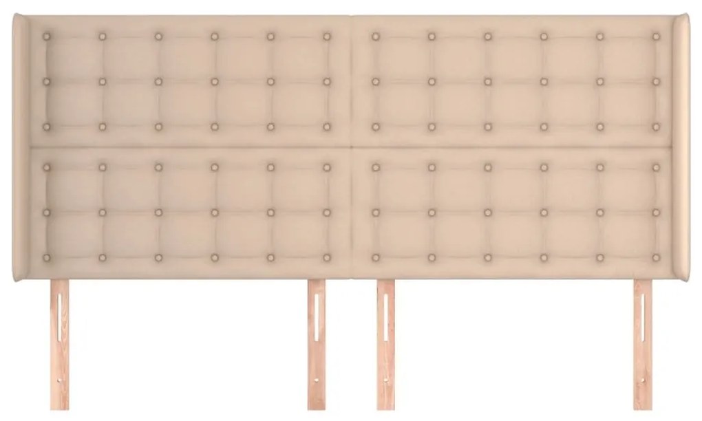 Κεφαλάρι με Πτερύγια Καπουτσίνο 163x16x118/128 εκ. Συνθ. Δέρμα - Καφέ