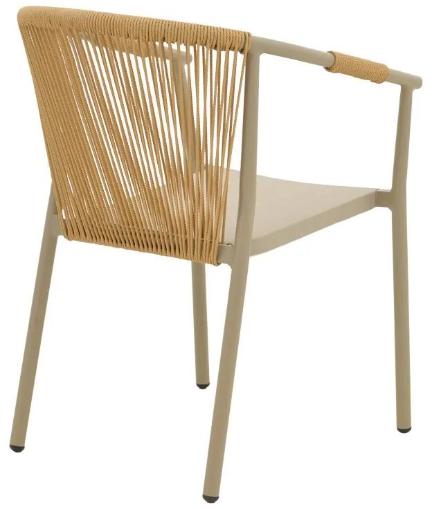 Καρέκλα - Πολυθρόνα Convince αλουμινίου στοιβαζόμενη με καφέ σκελετό-textilene-pe rattan 56x63x82 εκ. 56x63x82 εκ.