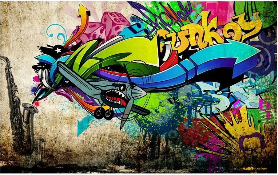 Αυτοκόλλητη φωτοταπετσαρία - Funky - graffiti - 294x210