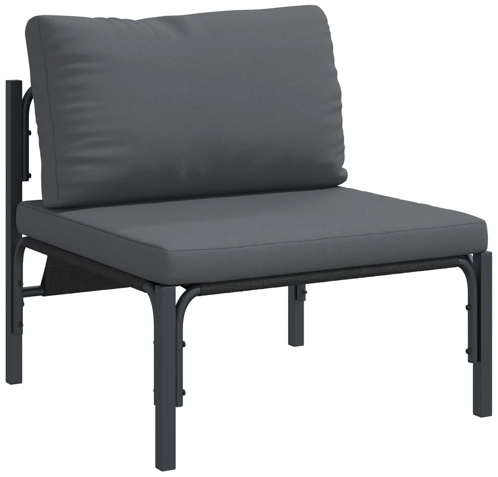 vidaXL Σετ Καναπέ Κήπου με μαξιλάρι 6 pcs Ανθρακί Ατσάλι & ύφασμα