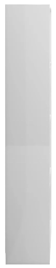 vidaXL Βιβλιοθήκη με 4 Ράφια Γυαλιστερό Λευκό 80x24x142 εκ Επεξ. Ξύλο