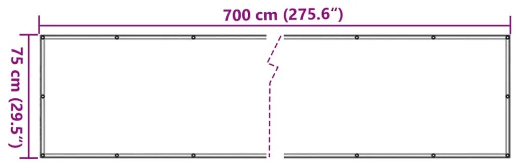 Περίφραξη Μπαλκονιού Εμφάνιση Πέτρας 700x75 εκ. PVC - Γκρι