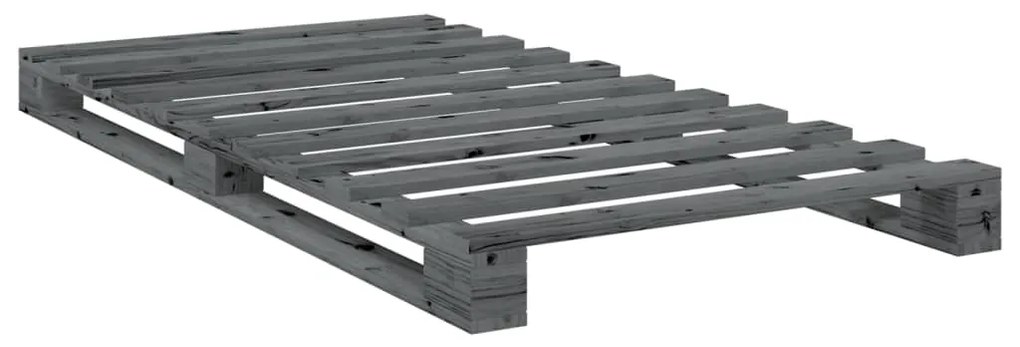 vidaXL Πλαίσιο Κρεβατιού με Κεφαλάρι Γκρι 100x200εκ. Μασίφ Ξύλο Πεύκου
