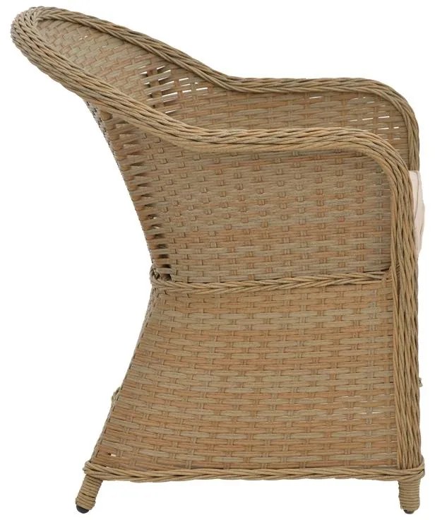 Πολυθρόνα κήπου Hadrian rattan καφέ- textilene μπεζ 57x70x85εκ