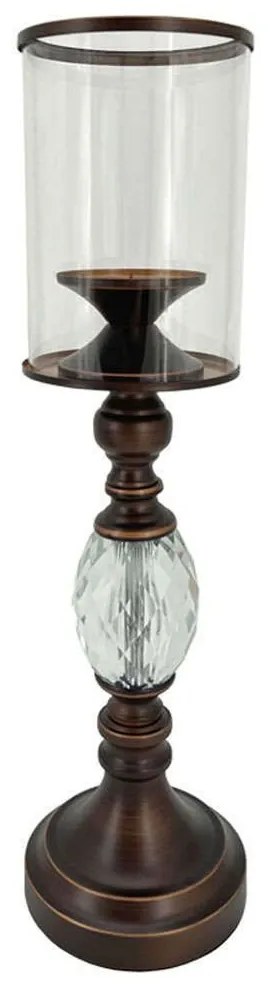 Κηροπήγιο 15-00-23968 Φ14x51cm Brown Marhome Metal, Glass