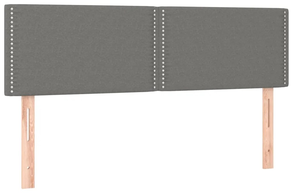 vidaXL Κρεβάτι Boxspring με Στρώμα Σκούρο Γκρι 140x200 εκ Υφασμάτινο