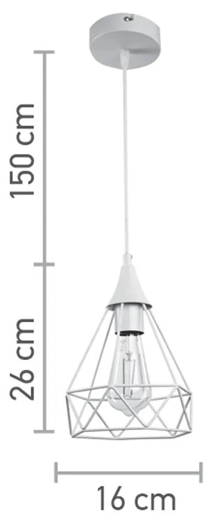 Κρεμαστό φωτιστικό από λευκό μέταλλο (4024-WH) - 4024-WH