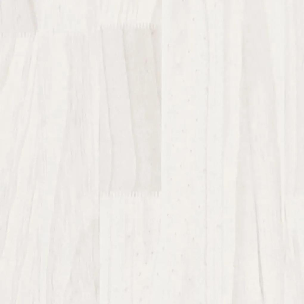 Κομοδίνα 2 τεμ. Λευκά 40 x 31 x 40 εκ. από Μασίφ Ξύλο Πεύκου - Λευκό