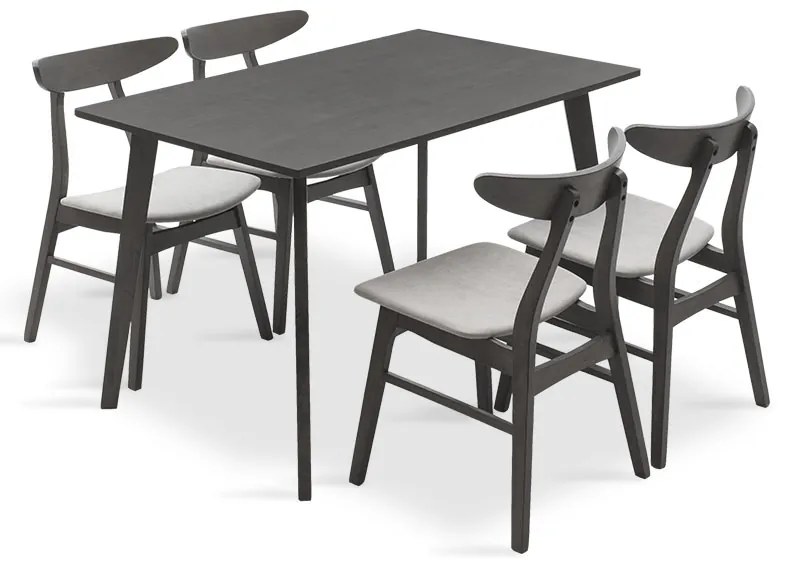 Intrahome Tραπεζαρία Benson - Orlean Intrahome σετ 5τμχ rustic grey-ύφασμα γκρι 120x75x75εκ | SKU: INTRAPA-311111296