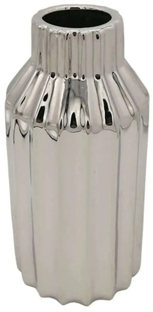Βάζο Γραμμές 15-00-23723 11,5x23,5cm Silver Marhome Ceramic