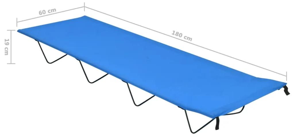 vidaXL Κρεβάτι Κάμπινγκ Μπλε 180x60x19 εκ. Ύφασμα Oxford και Ατσάλι