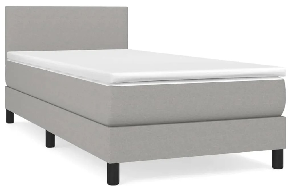 ΚΡΕΒΑΤΙ BOXSPRING ΜΕ ΣΤΡΩΜΑ ΑΝΟΙΧΤΟ ΓΚΡΙ 90X200 ΕΚ. ΥΦΑΣΜΑΤΙΝΟ 3139865