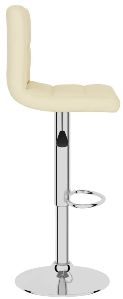 vidaXL Σκαμπό Μπαρ Κρεμ Υφασμάτινο