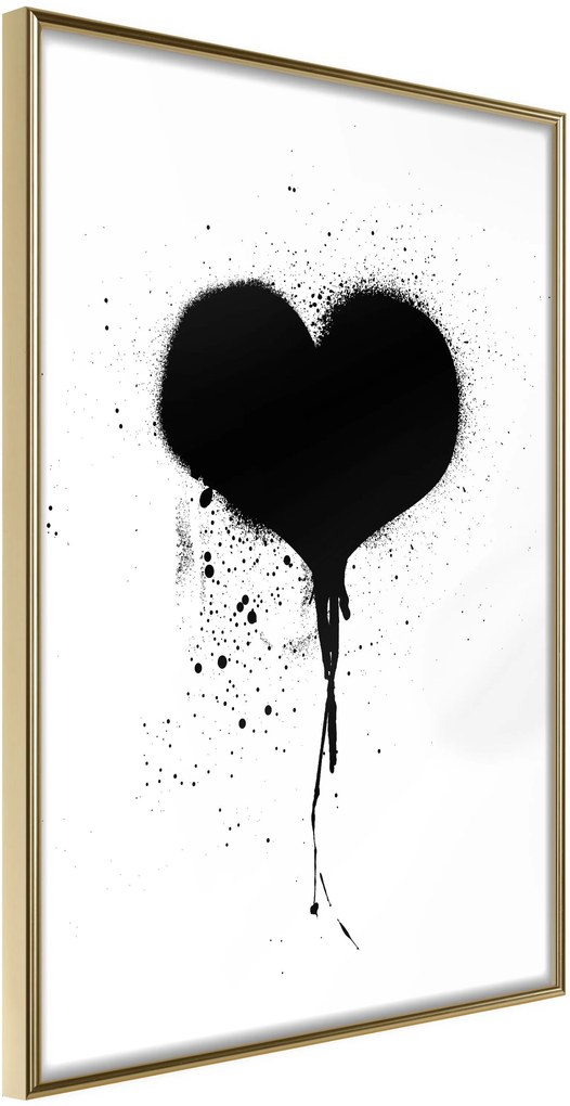 Αφίσα - Graffiti Heart - 20x30 - Χρυσό - Χωρίς πασπαρτού