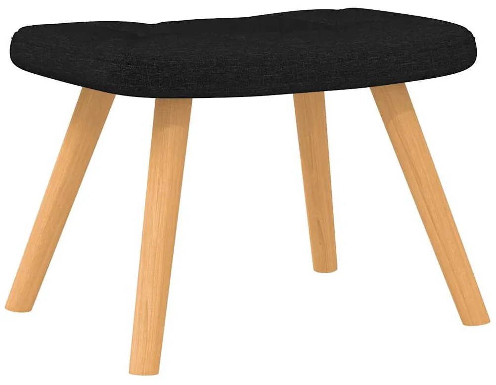 vidaXL Πολυθρόνα Κουνιστή Μαύρο Υφασμάτινη με Σκαμπό