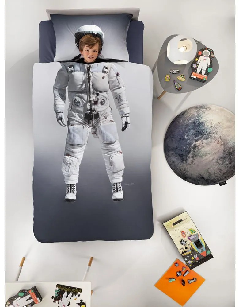 Σεντόνια Παιδικά Space (Σετ 3τμχ) Grey Saint Clair Μονό 170x250cm 100% Βαμβάκι