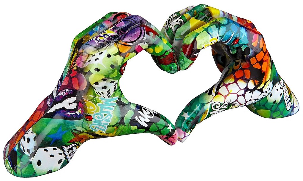 Διακοσμητικό ArteLibre Χέρια Σχηματίζουν Καρδιά Πολύχρωμο Polyresin 8x29x12cm