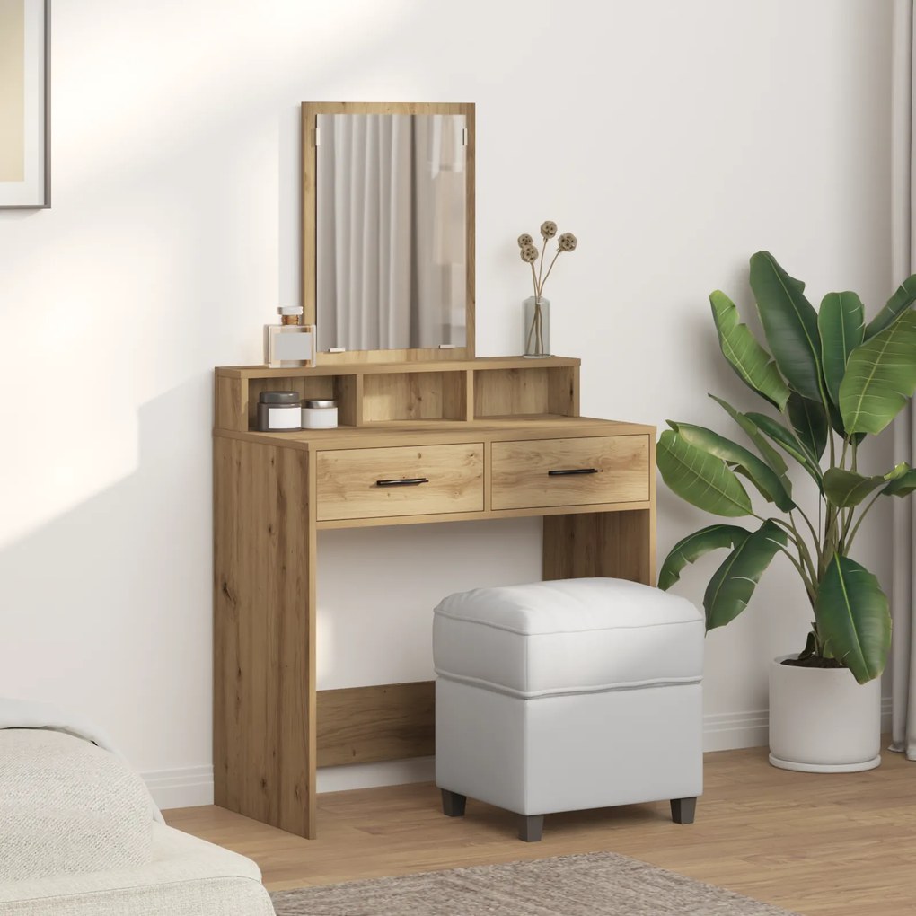 vidaXL Τουαλέτα με Συρτάρια από ξύλο δρυός 79x41x140 εκ.