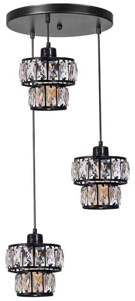 Φωτιστικό Οροφής 534LUN6003 Φ30x80cm 3xE27 40W Black Opviq