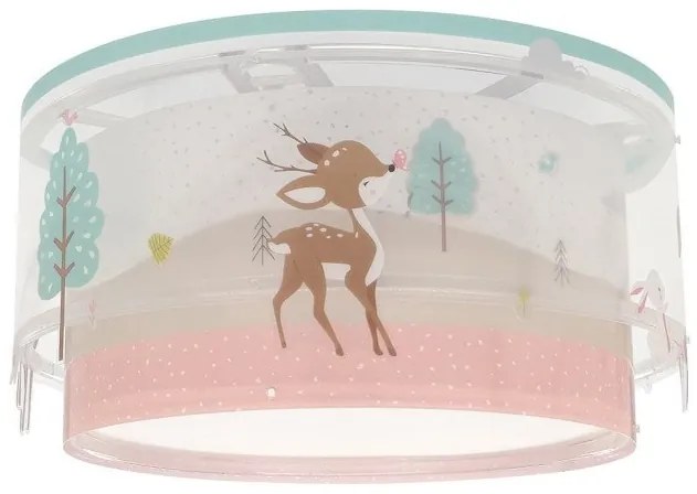 Παιδική Πλαφονιέρα Φωτιστικό Οροφής Loving Deer Ροζ E27 15W 61276 ANGO-61276-Ροζ 61276