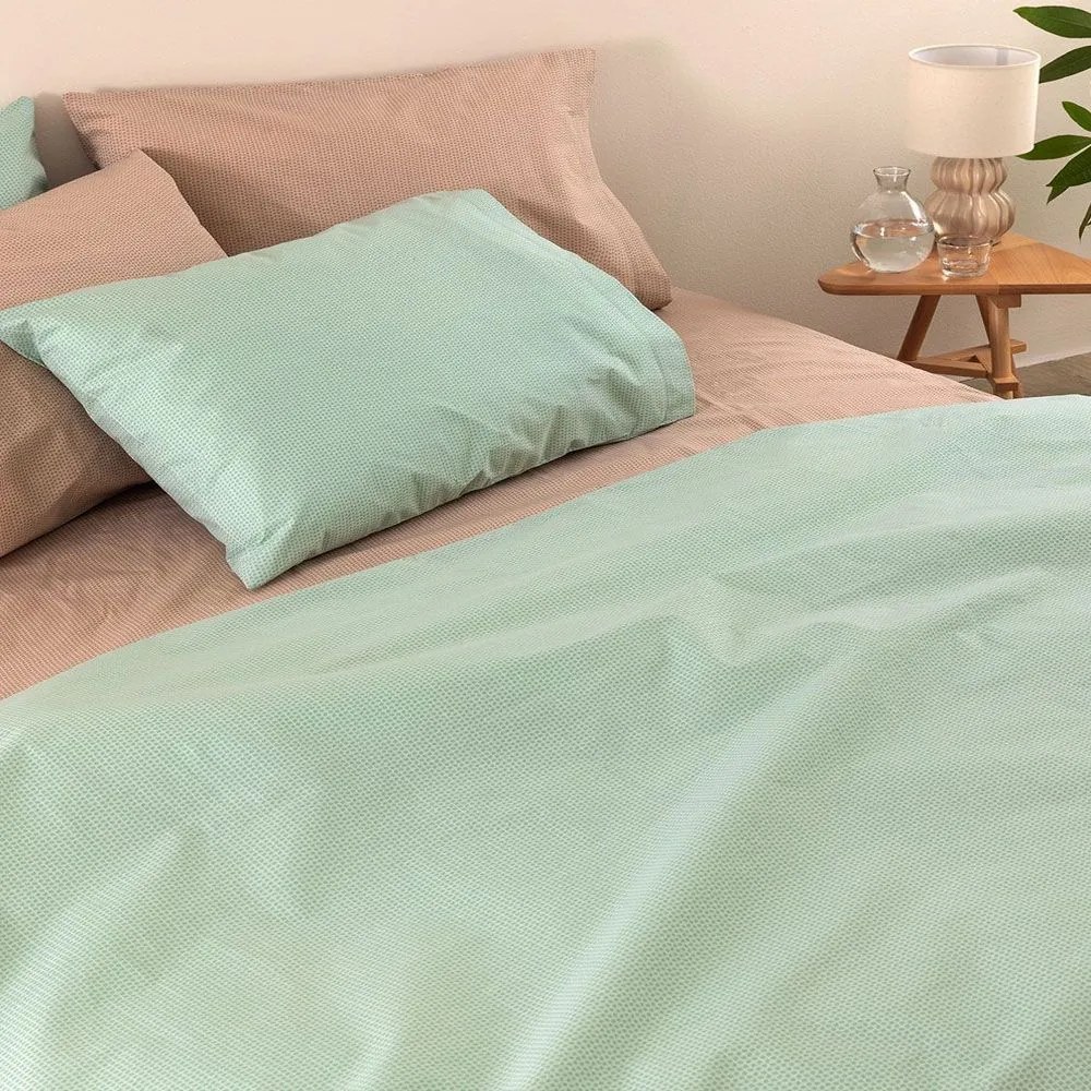 Σεντόνια Totem Με Λάστιχο (Σετ 4τμχ) Mint Palamaiki Queen Size 170x232cm 100% Βαμβάκι