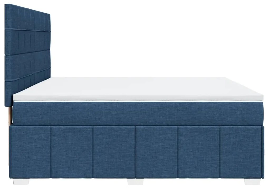 Κρεβάτι Boxspring με Στρώμα Μπλε 180x200 εκ. Υφασμάτινο 3291753